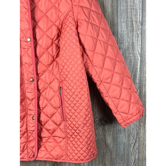 Appleseed's Orange Coral Quilted Barn Jacket Plus 1X Country Chic Cottagecore - Picture 4 of 16